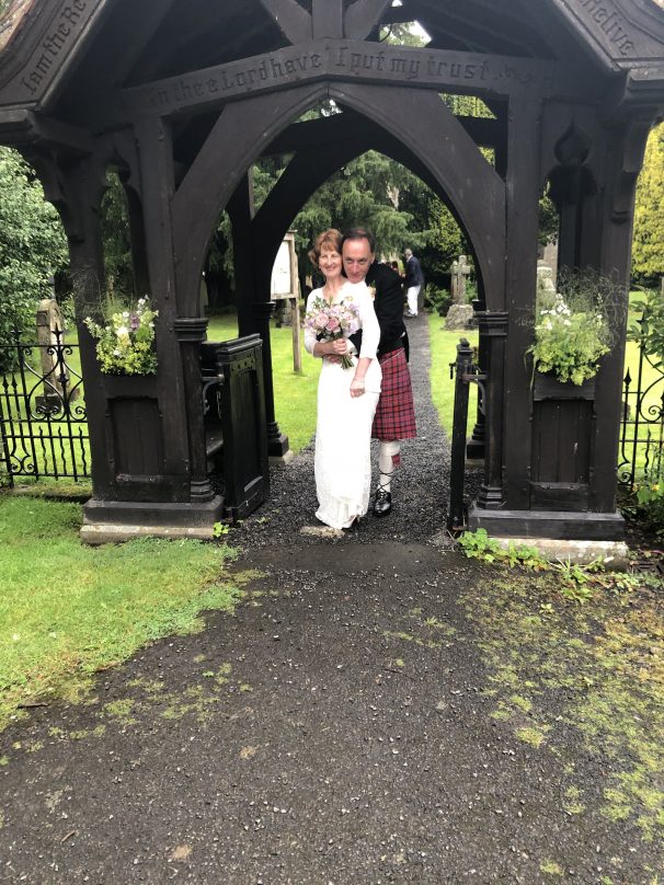 Under the church arch